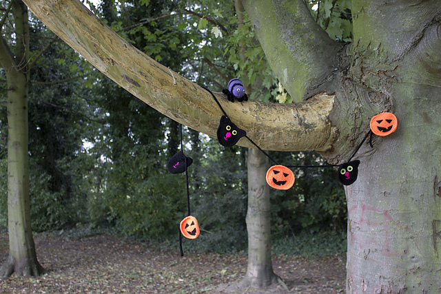 Black Cat & Pumpkin Bunting, Halloween Garland