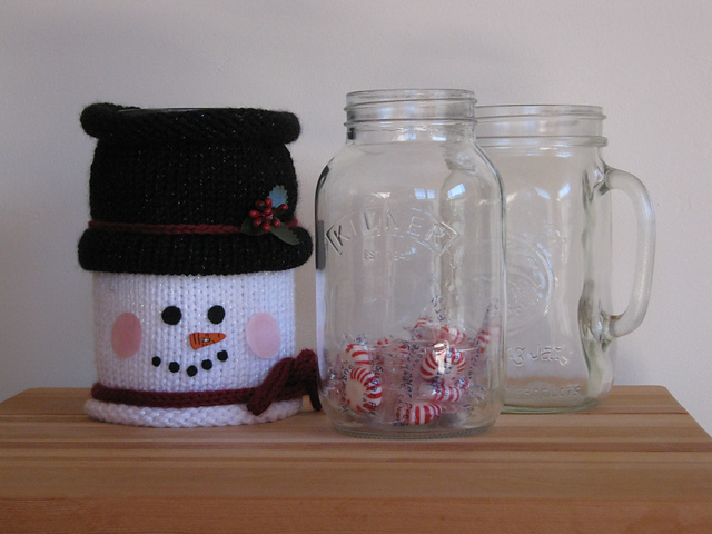 Snowman Drinking Jar