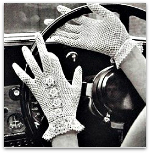 Gloves with Rosette Decoration