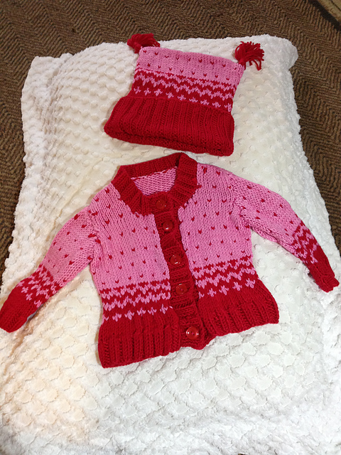 Fair Isle Cardigan and Hat