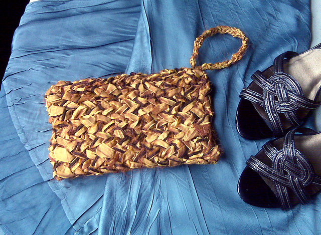 Silk Herringbone Clutch