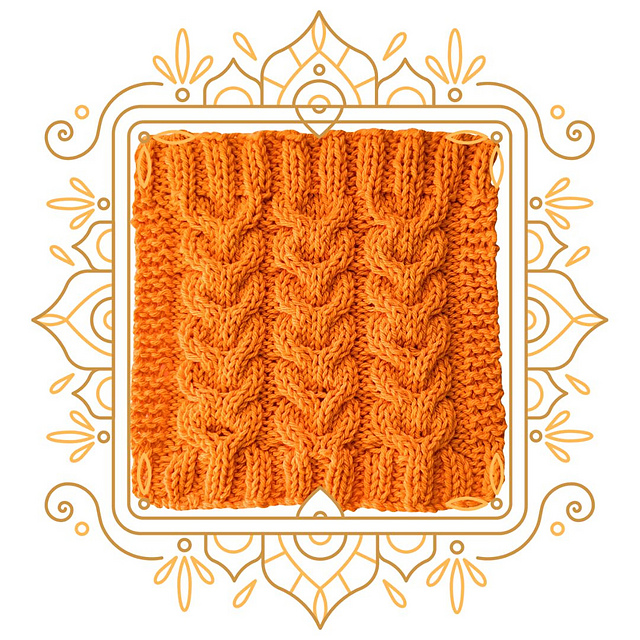 String of Hearts Cable Dishcloth