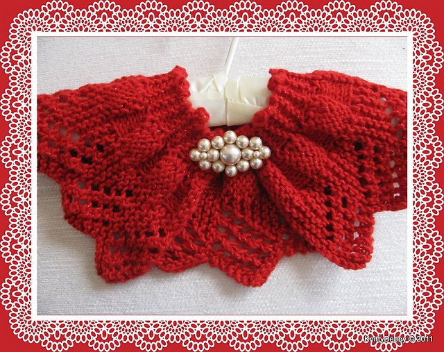 Candy Apple Red Lace Collar