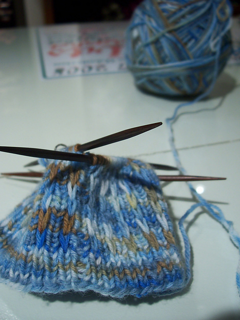 Slip-Stitch Rib Socks
