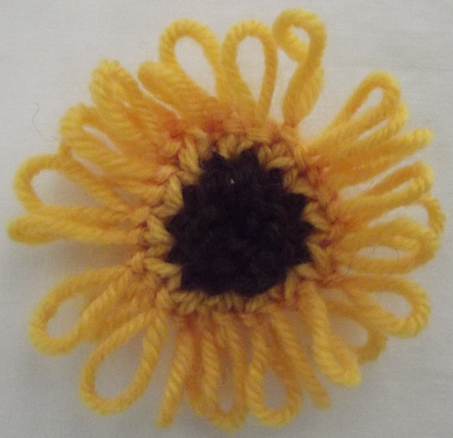 Knit a flower - sunflower