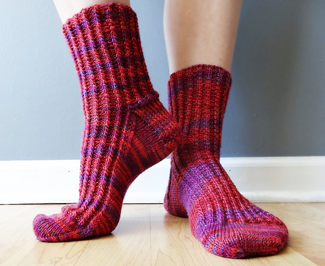 Left Twist Rib Socks