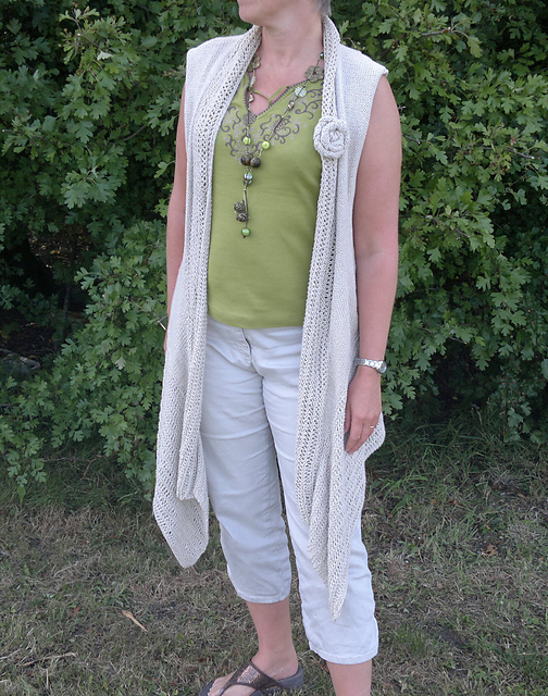 Wrap Vest and Flower Brooch