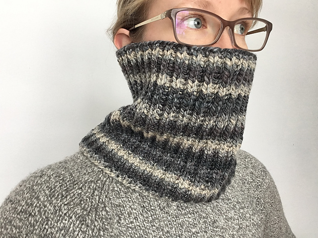 One-Skein Seamed Brioche Cowl