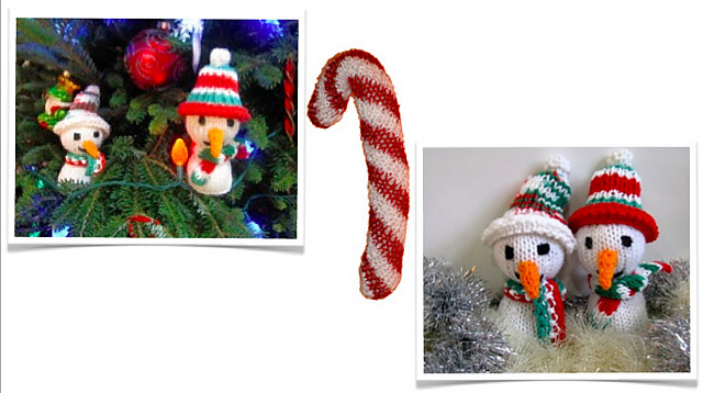 Christmas Decorations: Snowman & Candy Cane