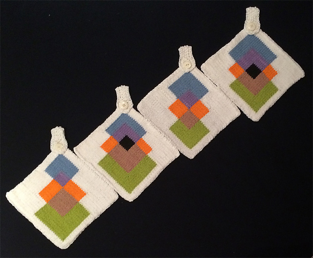 kGeometry: Four Pot Holders with Squares