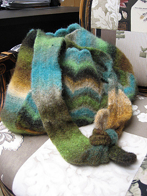 Ruqia Felted Noro Shoulder Bag
