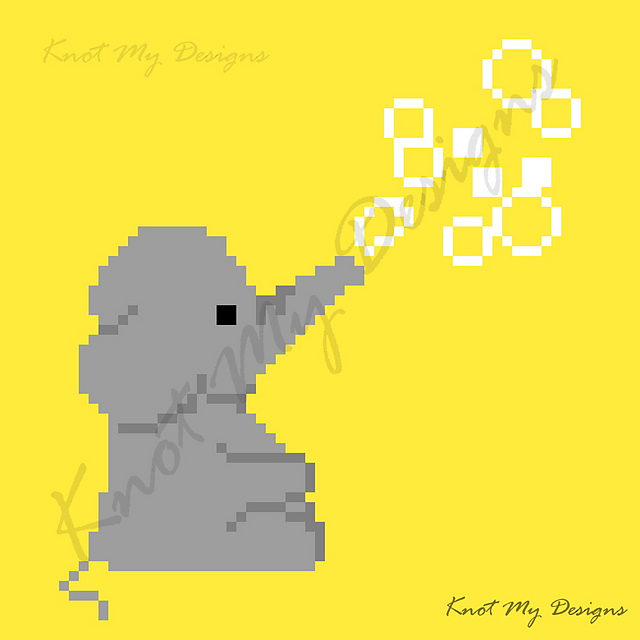 C2C Elephant Blowing Bubbles Blanket Graph