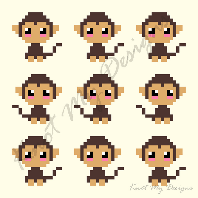 C2C Baby Monkey Troop Scattered Throw Graph