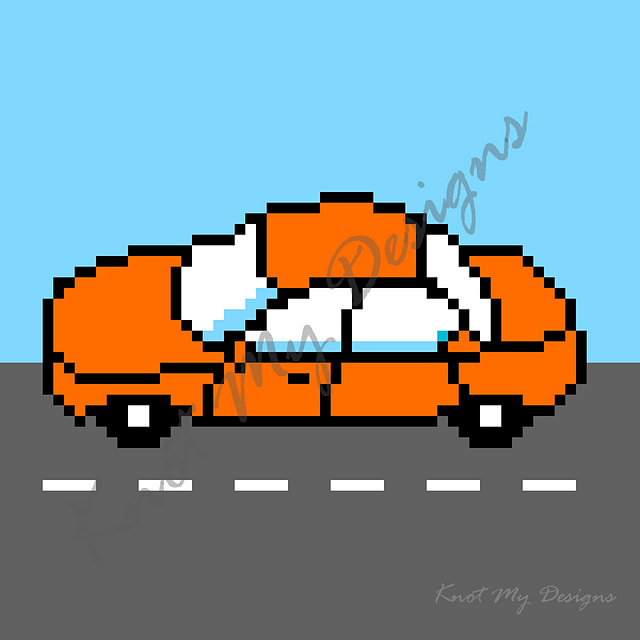 C2C Orange Sedan Car Blanket Graph