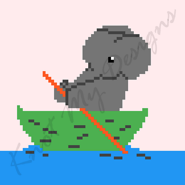 C2C Elephant Rowing Boat Blanket Graph