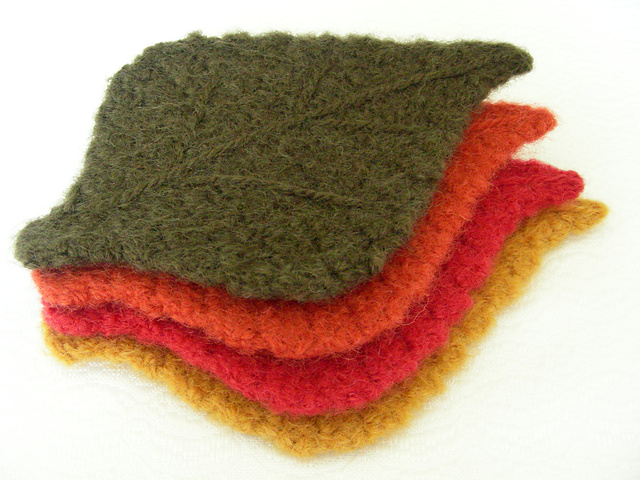 Felted Tea Cozy and Leaf Coasters