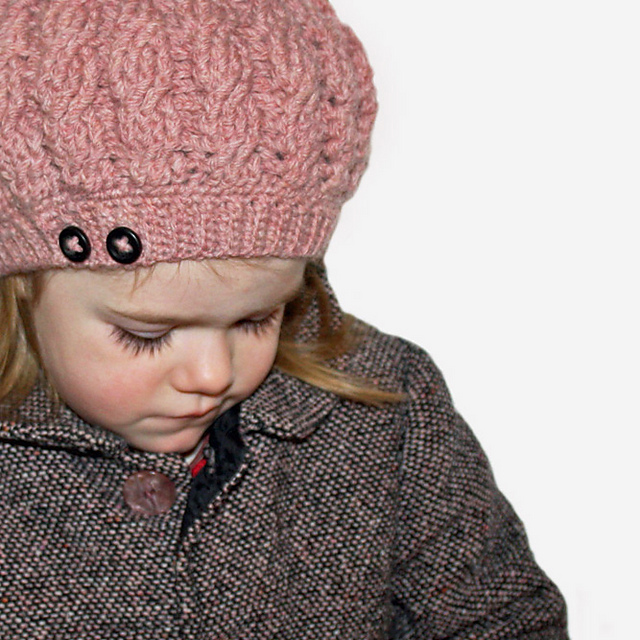 Girl's Button and Cable Tam