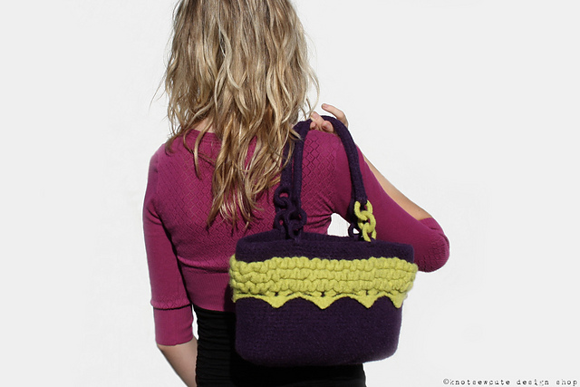 Scallops and Ruffles Felted Purse