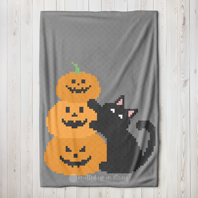 Halloween Cat C2C Blanket