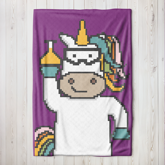 Science Unicorn C2C Blanket