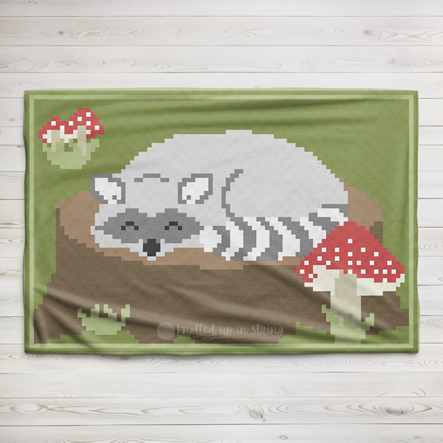 Sleepy Raccoon C2C Blanket
