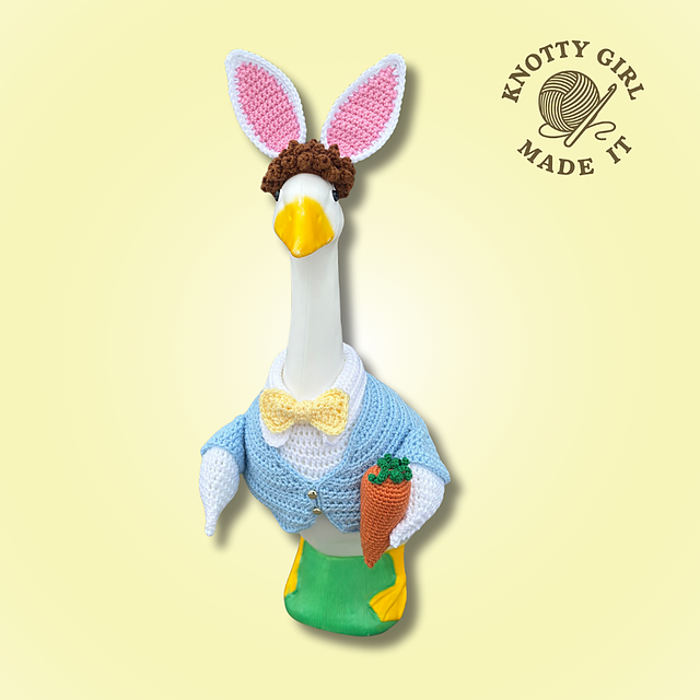 Easter Bunny Boy Porch Goose