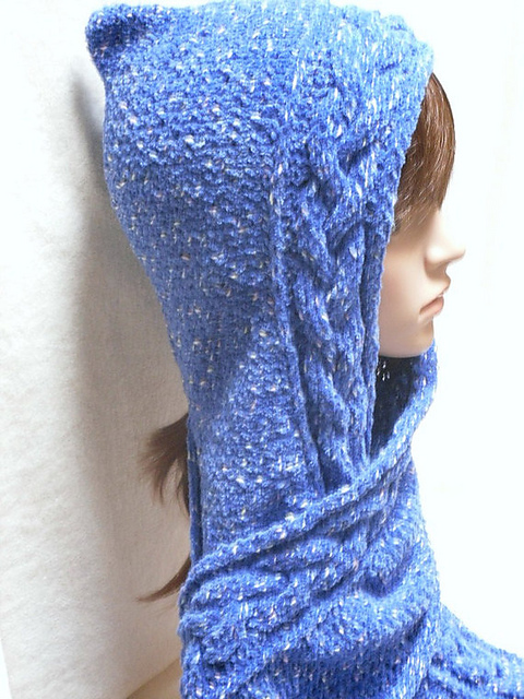 Braided Cable Hoodie Scarf