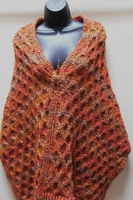 Honeycomb Cable Knitted Shawl/Wrap