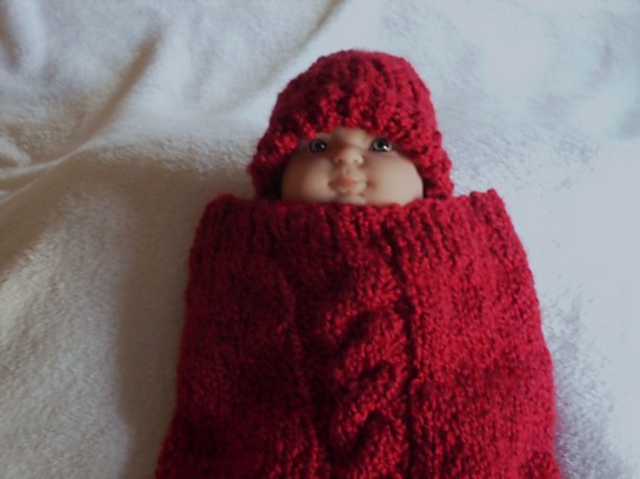Cabled Baby Cocoon & Hat Pattern