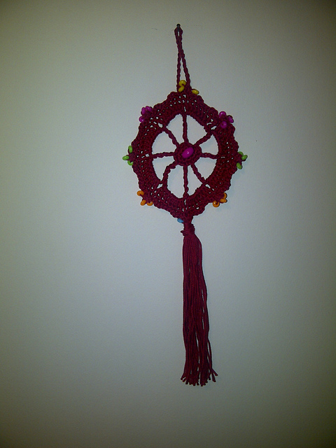 Crochet Dharma Wheel Ornament