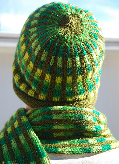Checkered hat and scarf