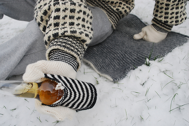 Beer mittens and butt cushion