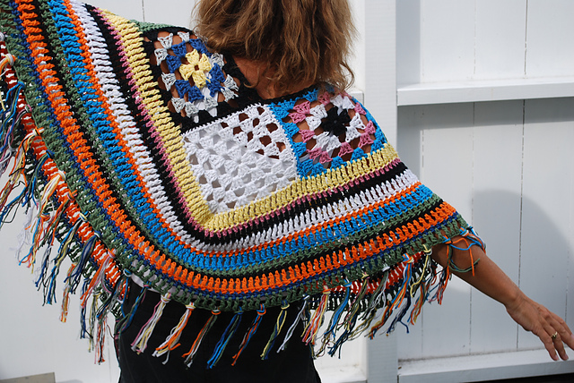 Scrap Yarn Poncho