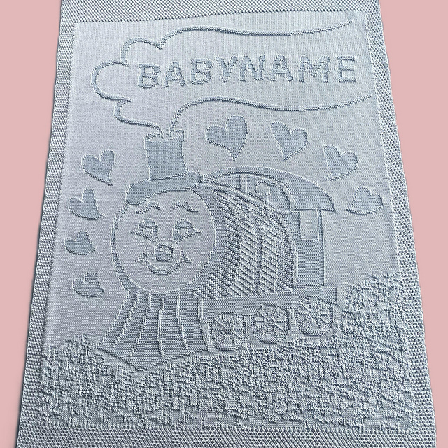 Babyblanket "steam loco"