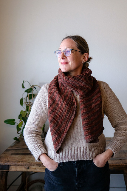 Ravelry: Hot Cocoa Bias Striped Scarf pattern by Kristine Vejar