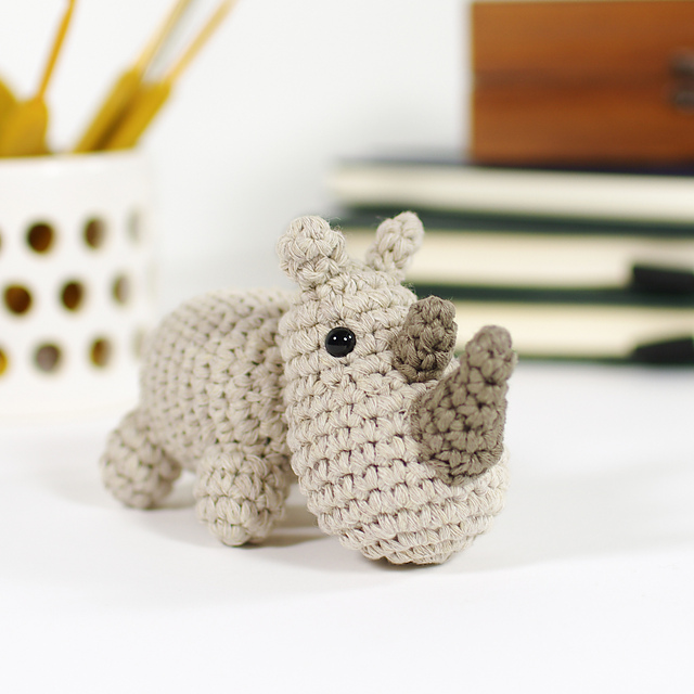 Small crocheted rhino