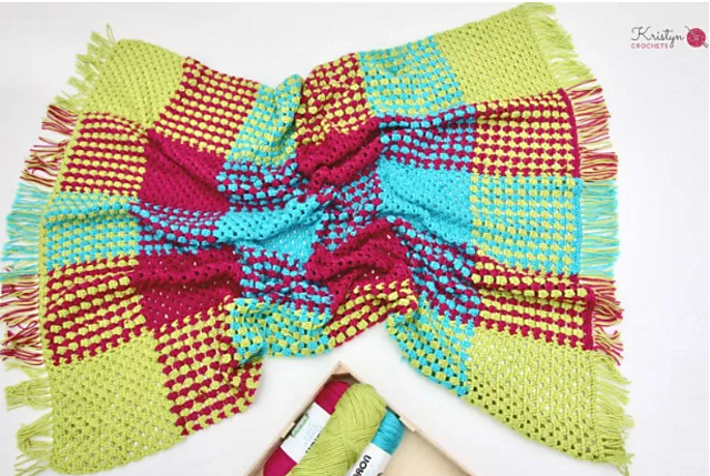 Granny Stripe Gingham Blanket