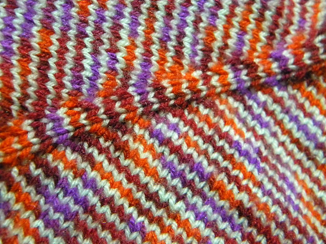 1 row stripes knitted flat - tutorial