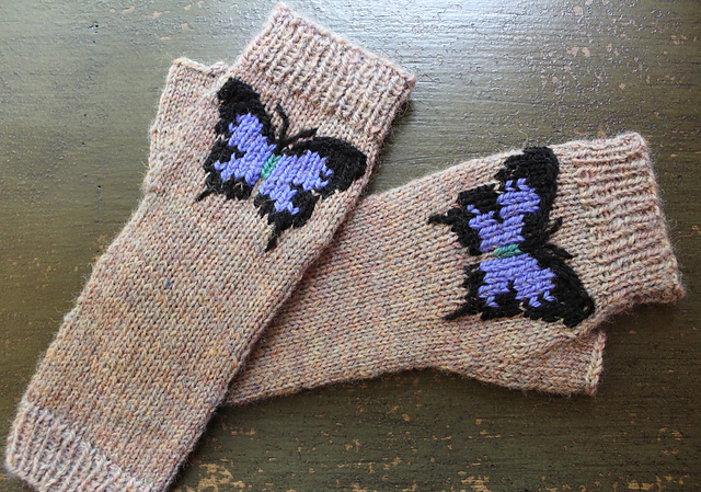 Butterfly Fingerless Gloves for Girls :)