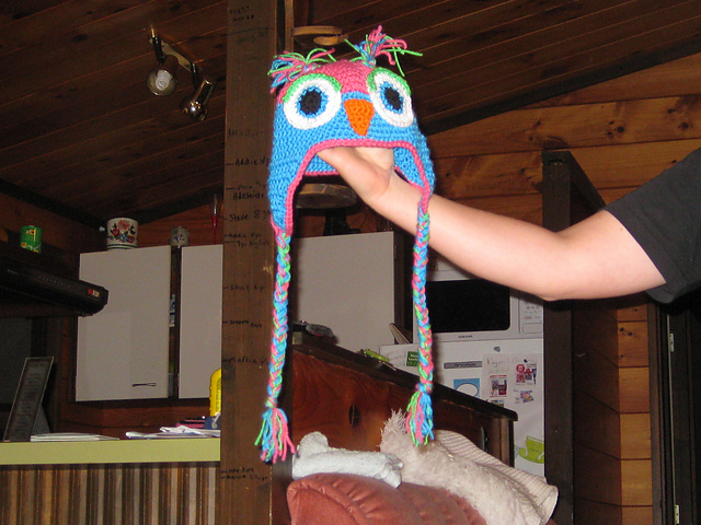 Crochet owl hat