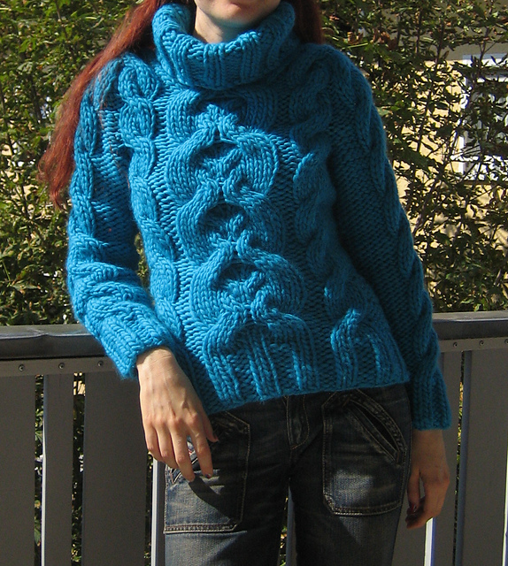 #11 Melierter Zopfpullover