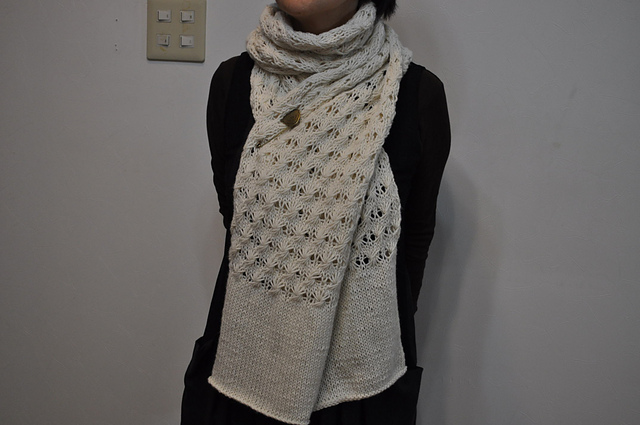 cashmere silk lace stole カシミヤシルクの透かし柄ストール
