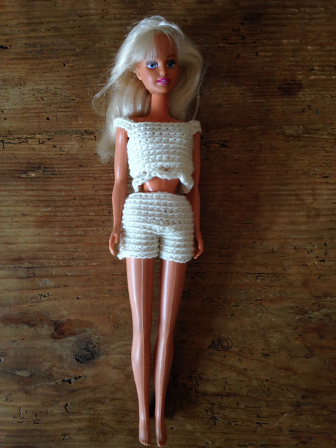 Barbie crochet shorts and cropped top