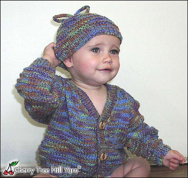 Baby Boucle Sweater and Hat Set