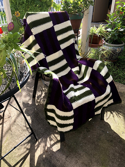 Striped Parquet Afghan