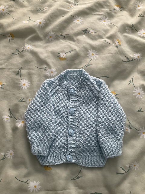 Irish Moss Stitch Baby Cardigan