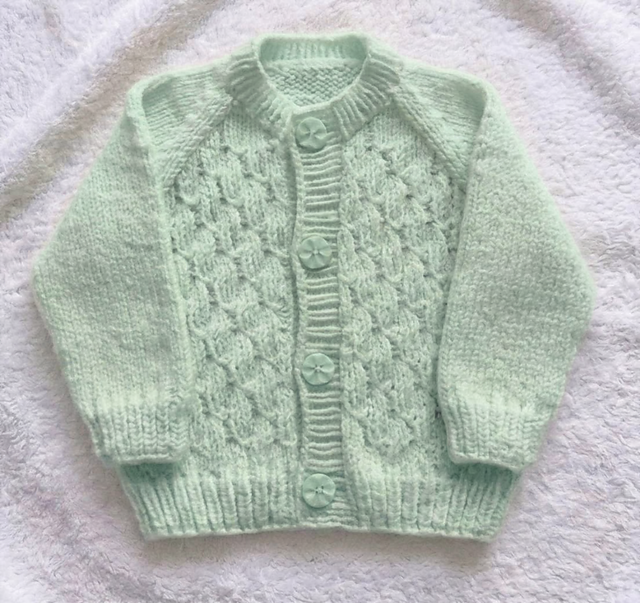 Diagonal Rib Baby Cardigan
