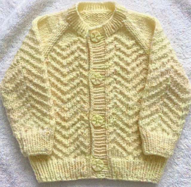 Chevron Wave Baby Cardigan