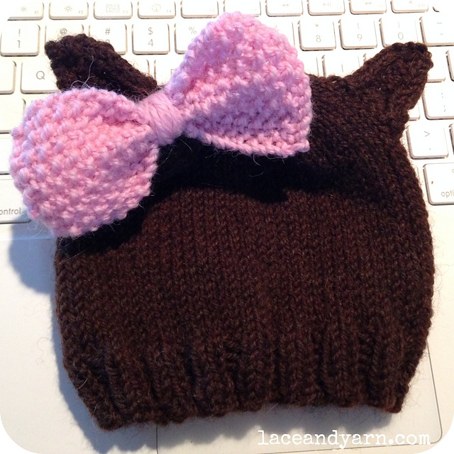 Quick Newborn Beanie (with or without cat/critter ears and a bow)