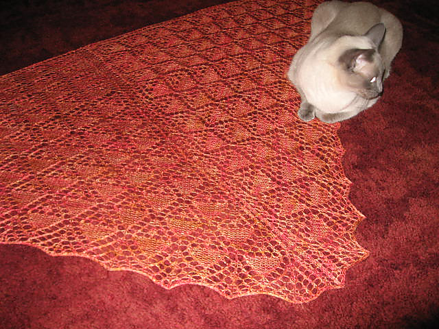 Counterpoised Diamond Shawl